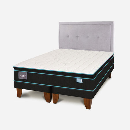 Cama Europea 2 Plazas Green Sleep Base Dividida + Respaldo Ganges