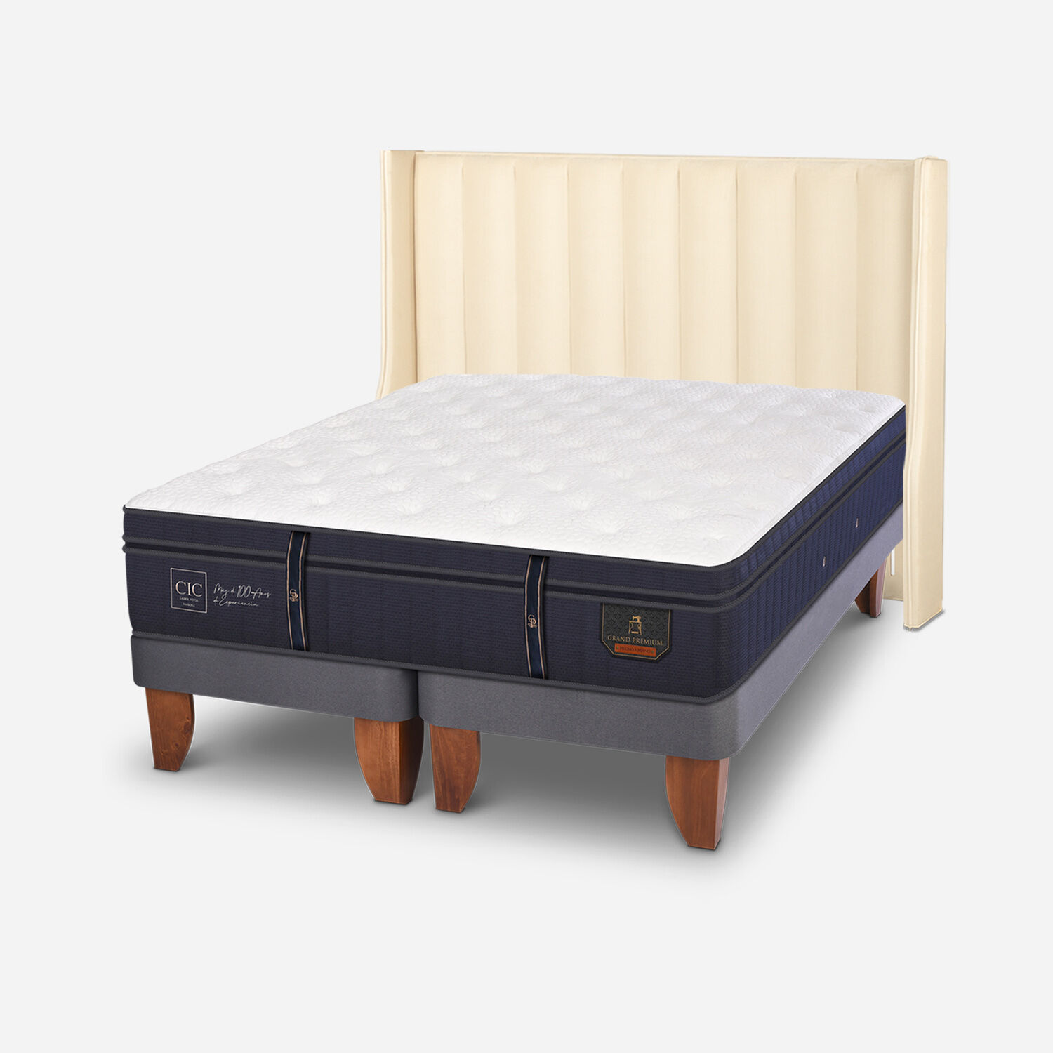 Cama Europea King Grand Premium Respaldo Panaro