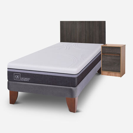 Cama Europea 1,5 Plazas Ortopedic Advance + Set Espresso