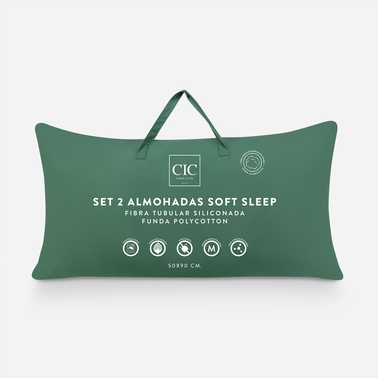Pack 2 Almohadas Down Alternative Soft Sleep 50 X 90 cm