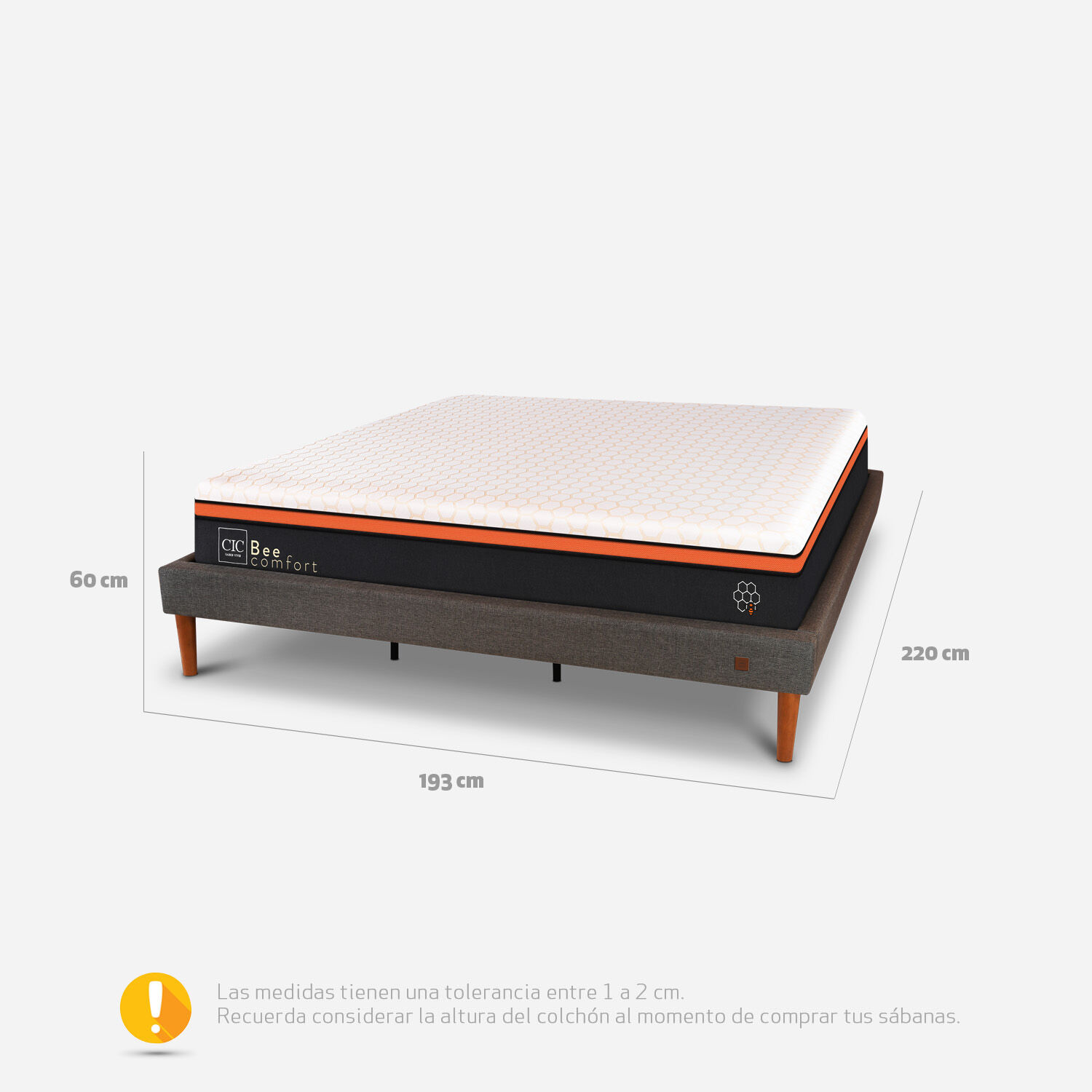 Cama Europea Curve King Bee Comfort 180x200