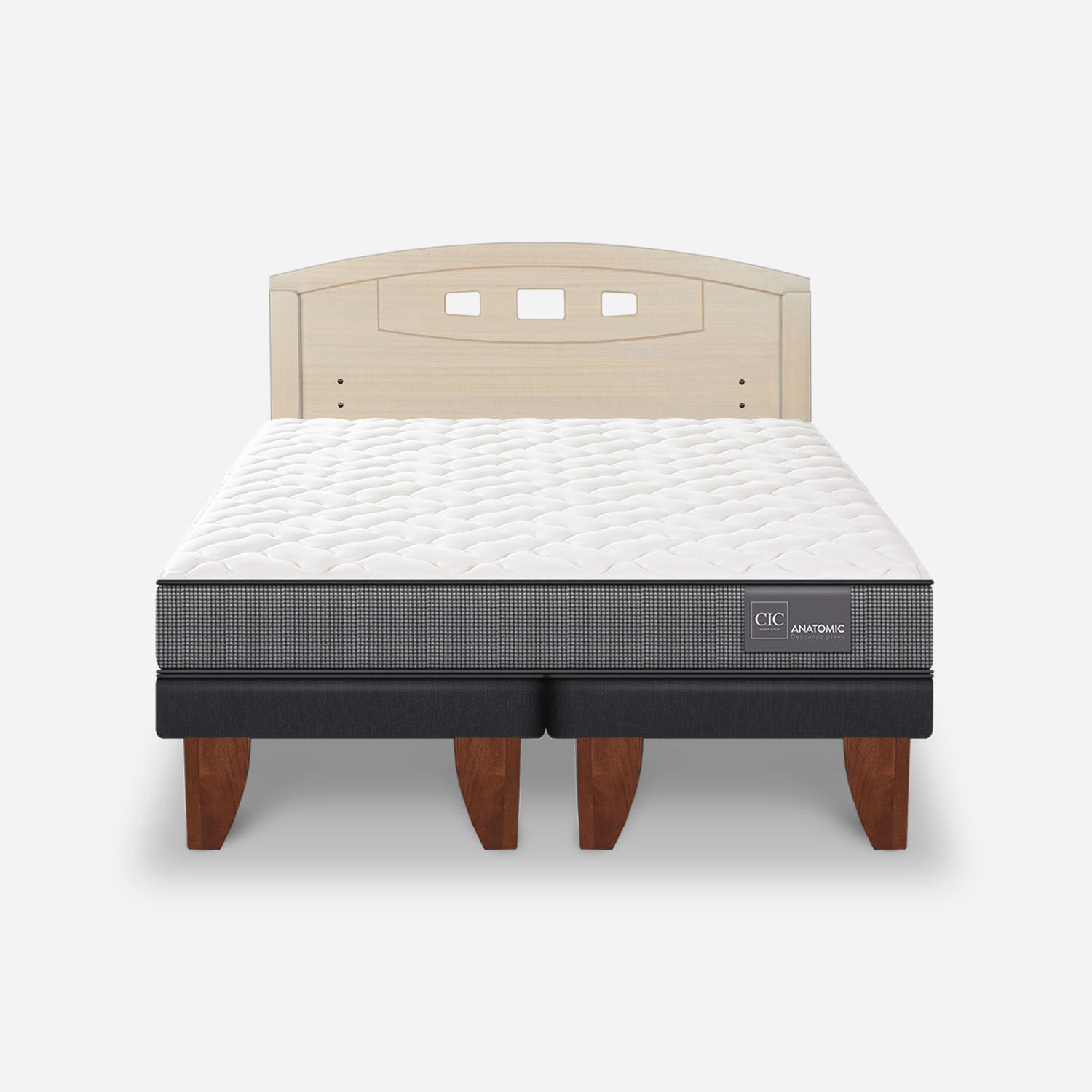Cama Europea 2 Plazas Anatomic Base Dividida + Respaldo Gales Alpino