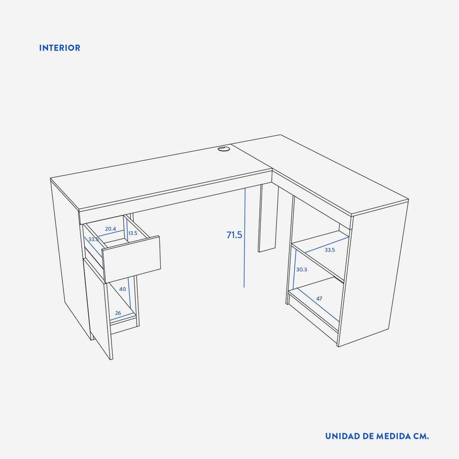 Escritorio Esquinero Chocolate Palermo