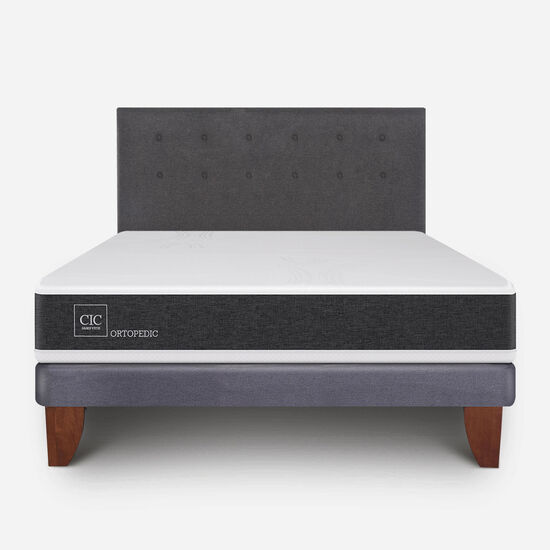 Cama Europea 2 Plazas Ortopedic Base Normal + Respaldo Éufrates