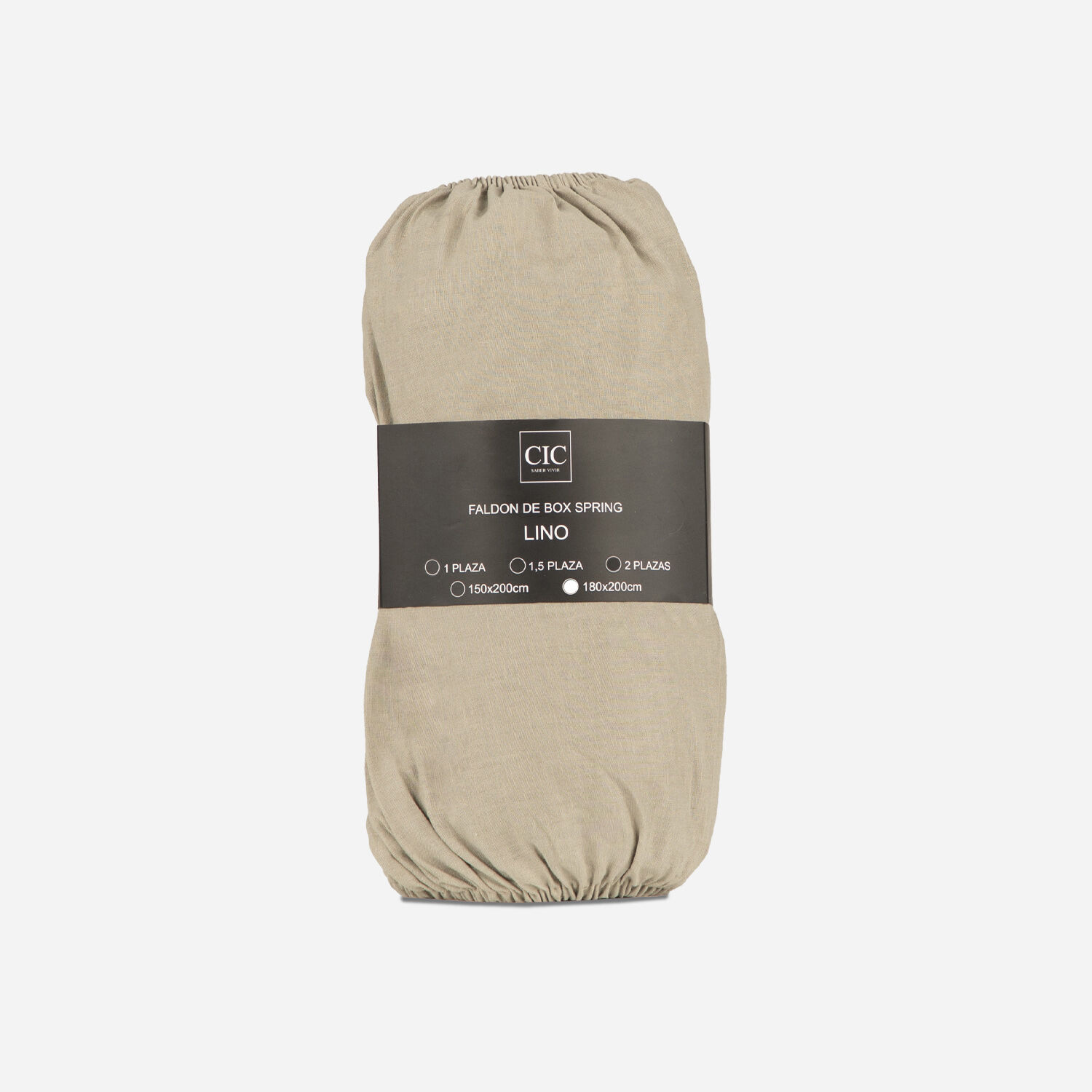 Fald&oacute;n de Cama King Lino Arena 200x180