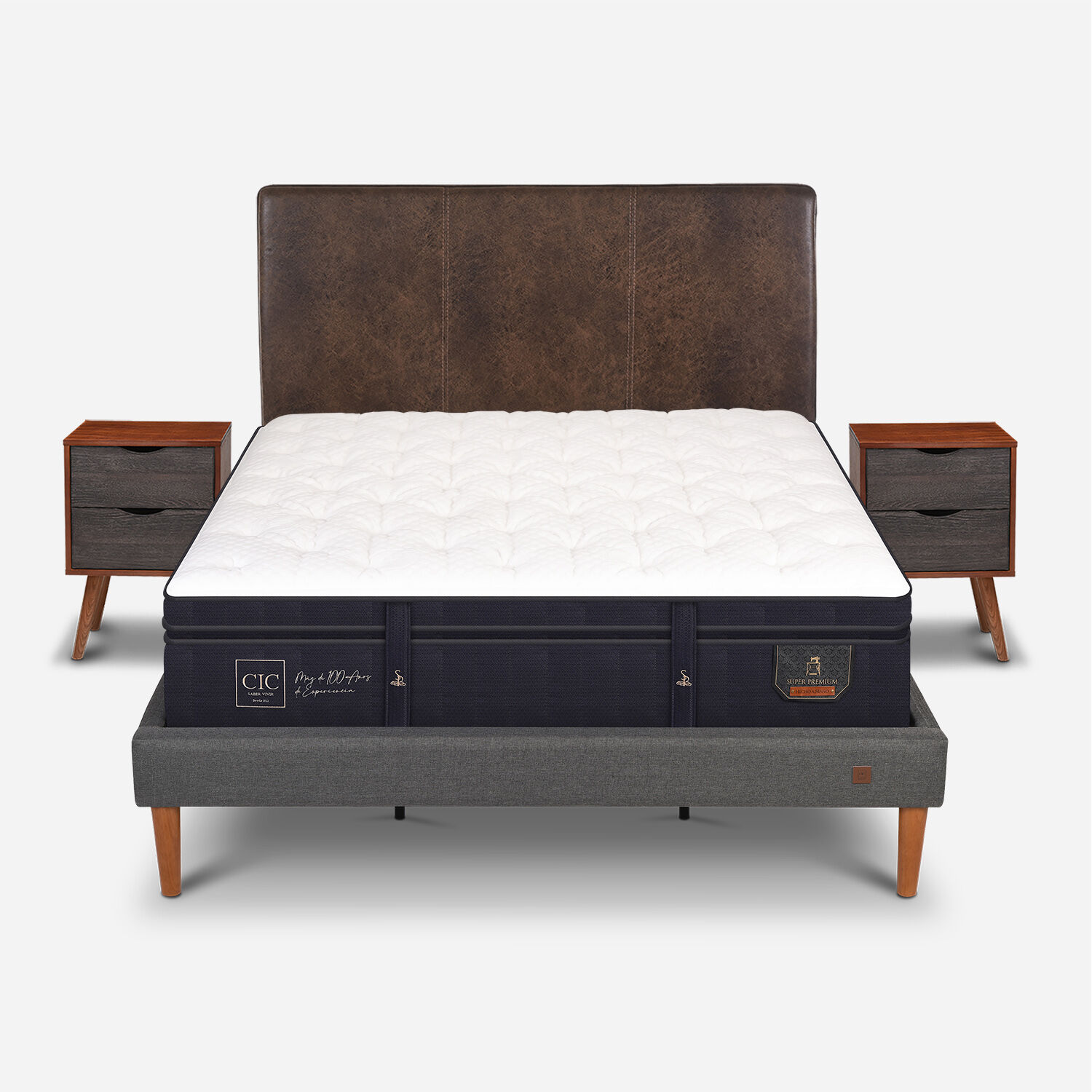 Cama Europea Curve King Super Premium + Set Baker