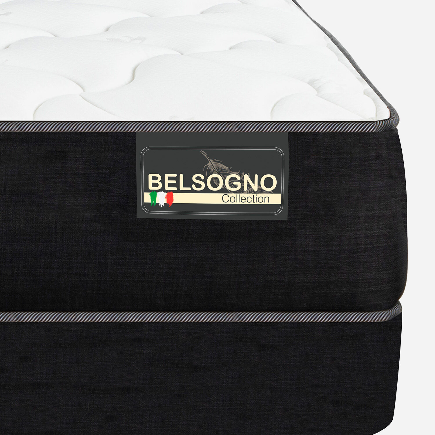 Cama Europea Belsogno 2 Plazas Plus Black