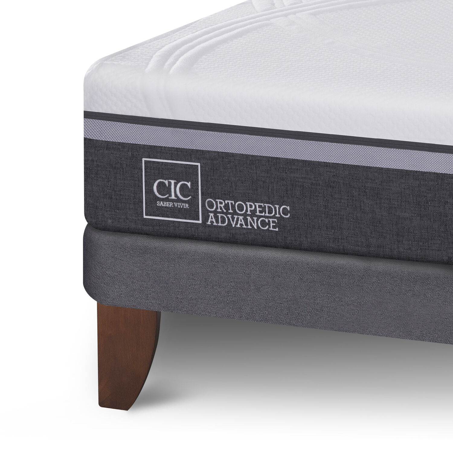Cama Europea 2 Plazas Ortopedic Advance Base Normal + Set Espresso
