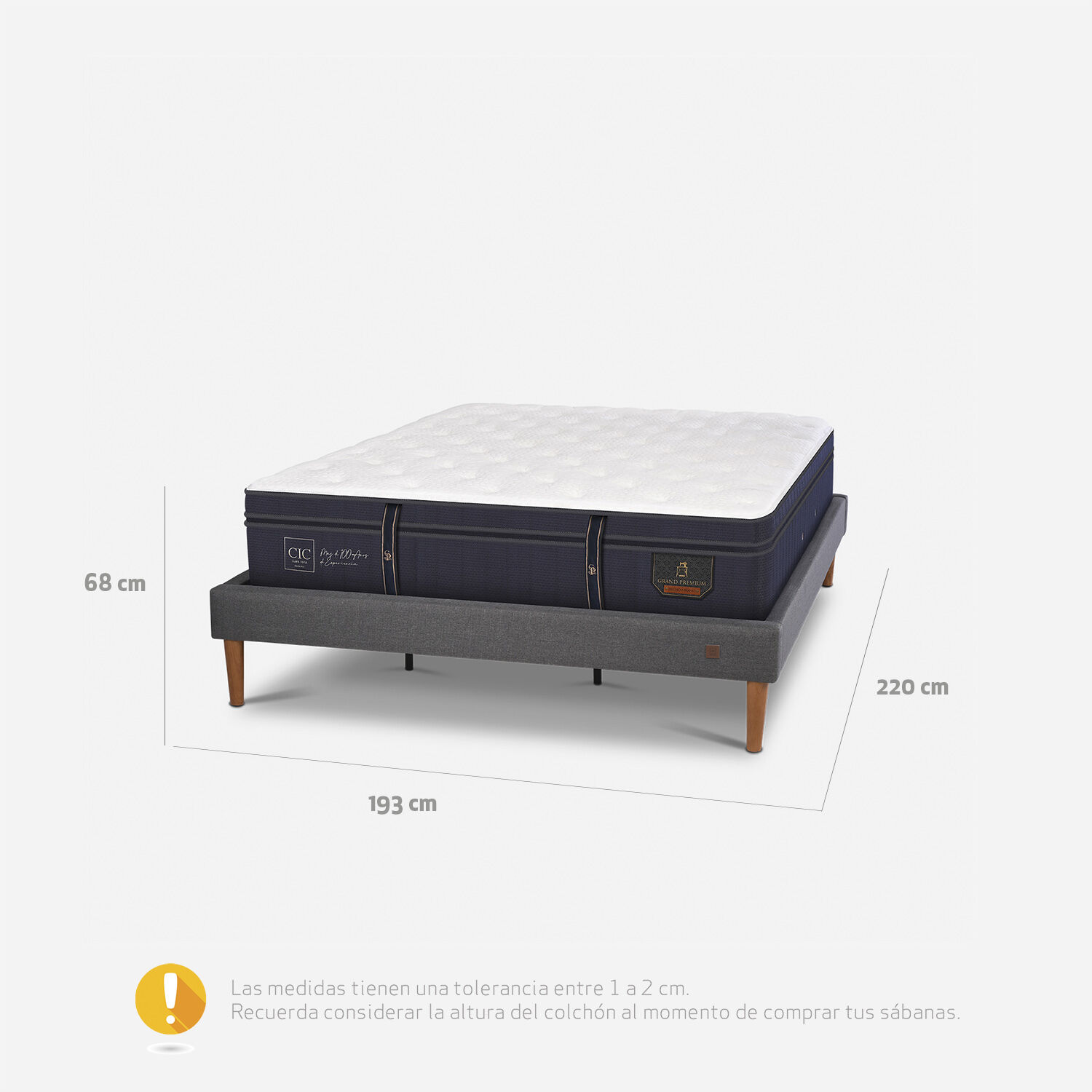 Cama Europea Curve King Grand Premium