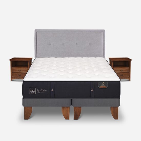 Cama Europea 2 Plazas Premium Base Dividida + Set Ganges