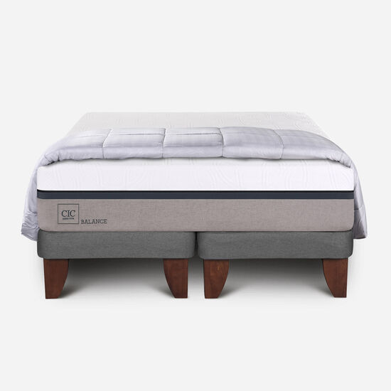 Cama Europea 2 Plazas Balance Base Dividida + Plumón