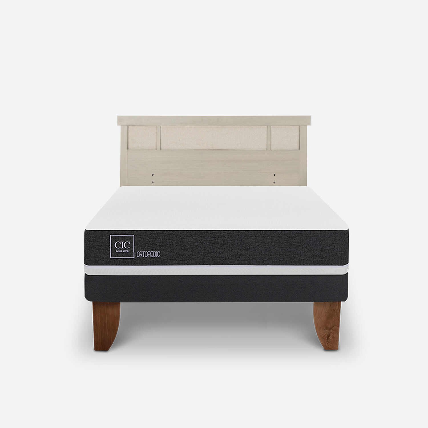 Cama Europea 2 Plazas Ortopedic Base Normal + Respaldo Dubl&iacute;n Alpino