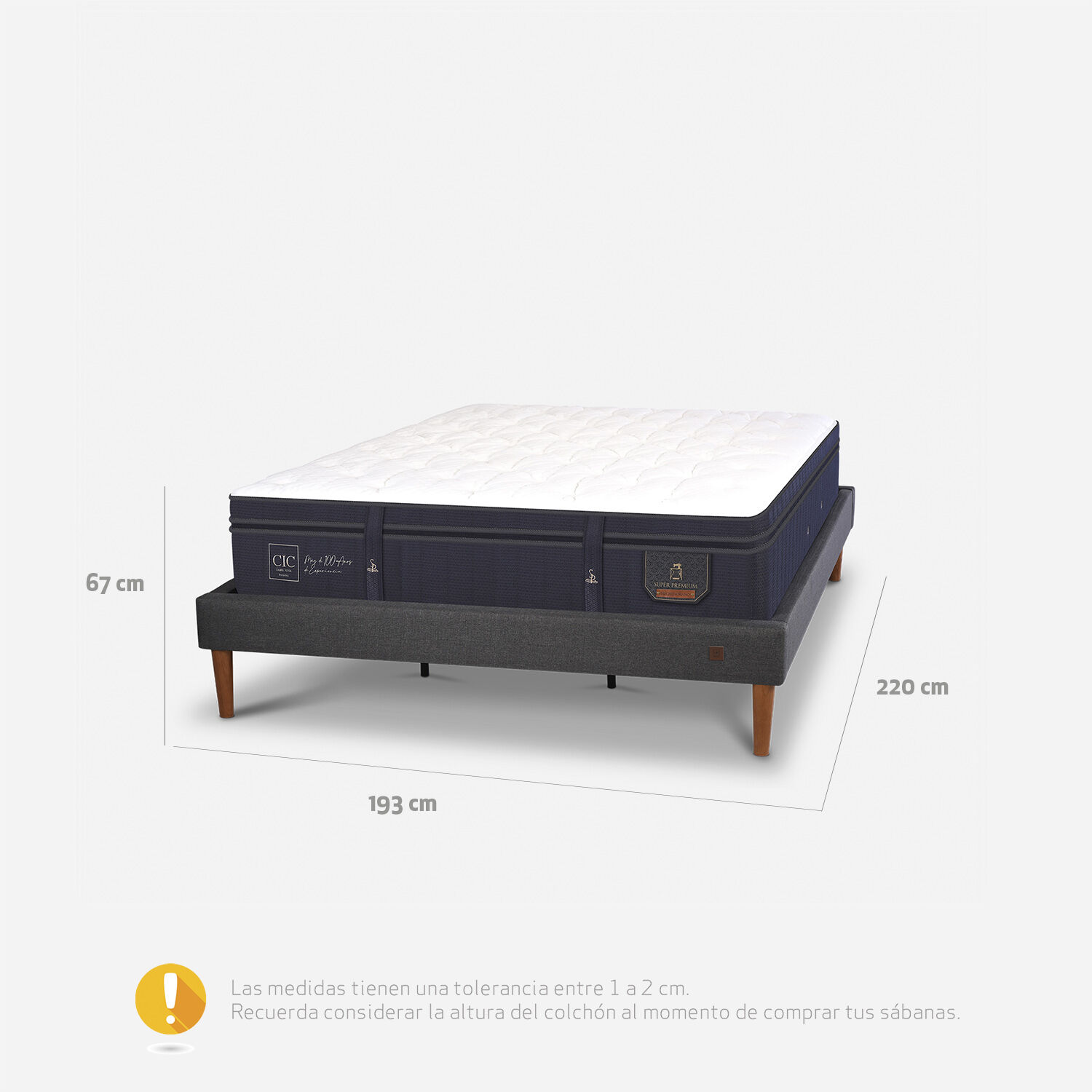 Cama Europea Curve King Super Premium