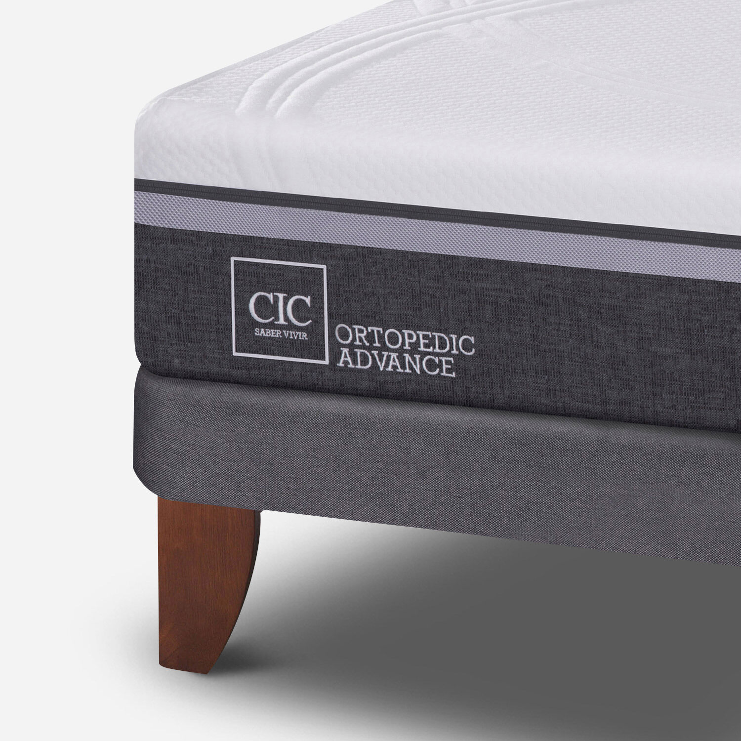 Cama Europea 2 Plazas Ortopedic Advance Base Normal + Set Torino Caramel