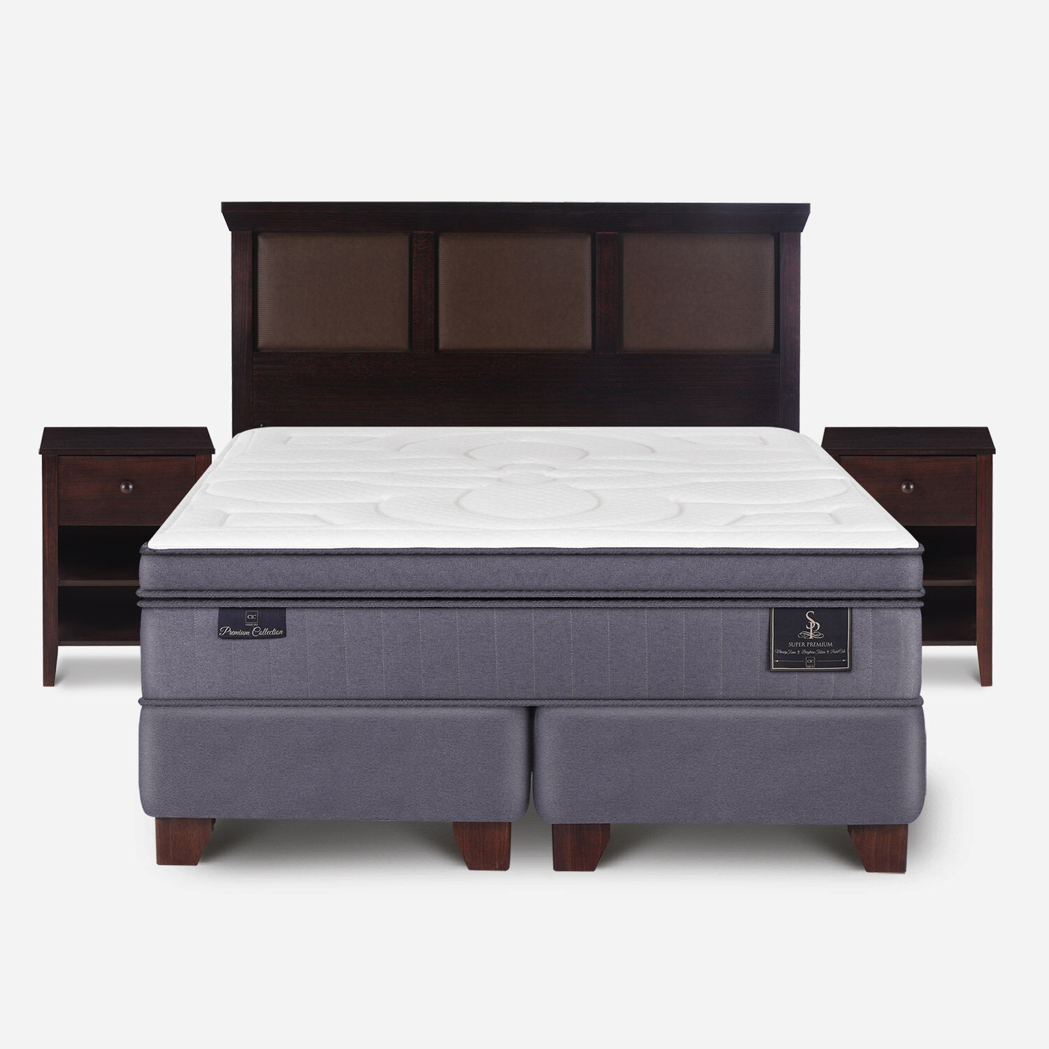Box Spring King Super Premium + Set Torino Chocolate