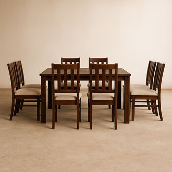 Comedor 8 Sillas &Ntilde;uble Caramelo - Tela Beige
