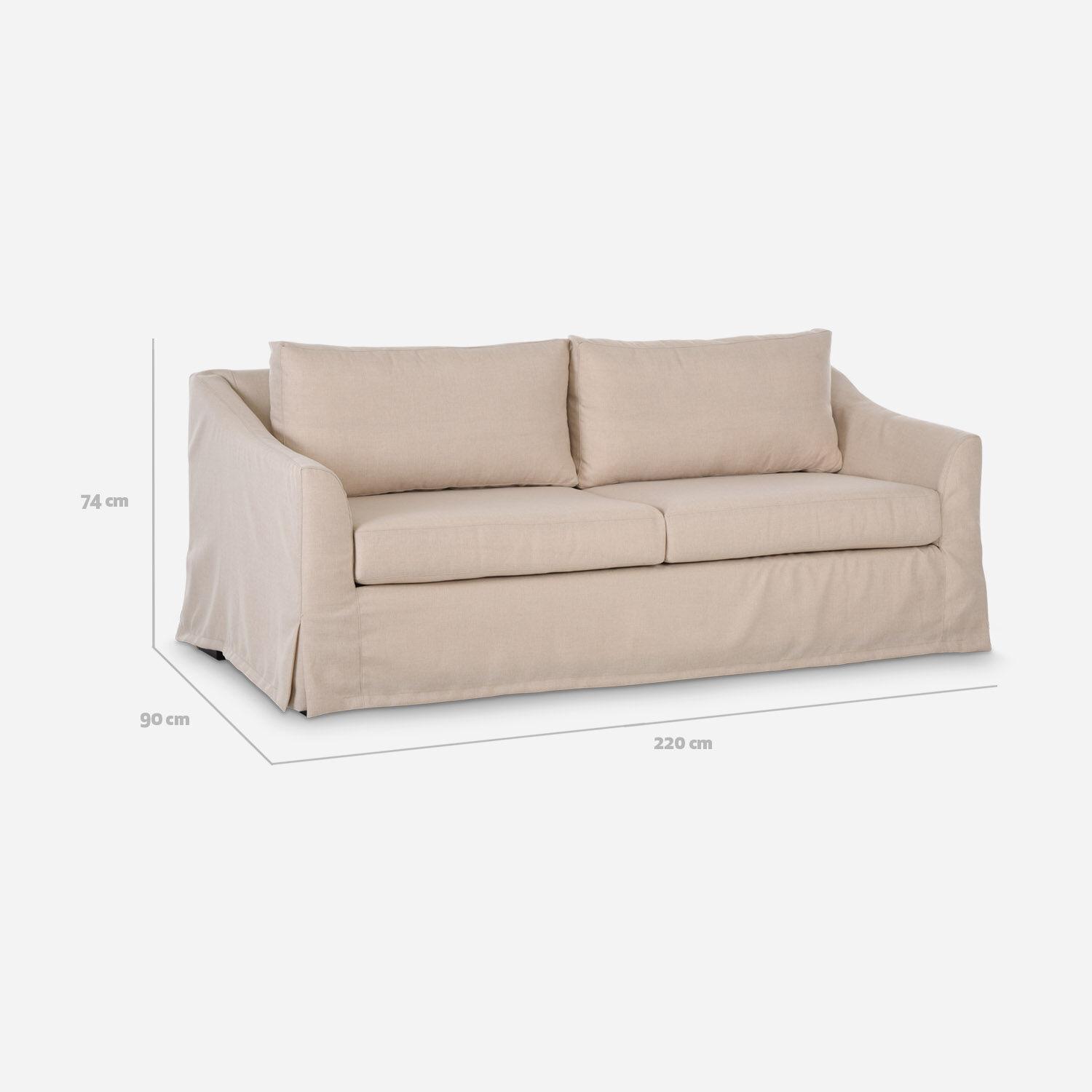 Sofá 3 Cuerpos Maximiliano Beige