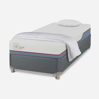 Cama Americana 1 Plaza Excellence Plus + Almohada + Plum&oacute;n