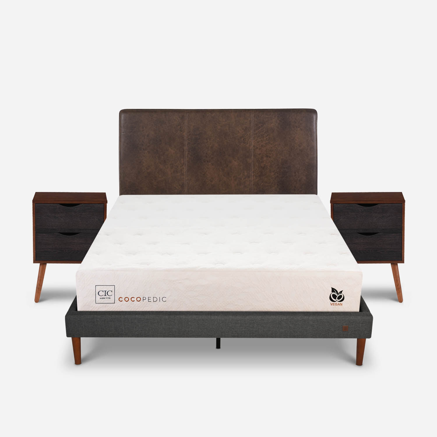 Cama Europea Curve 2 Plazas Cocopedic + Set Baker