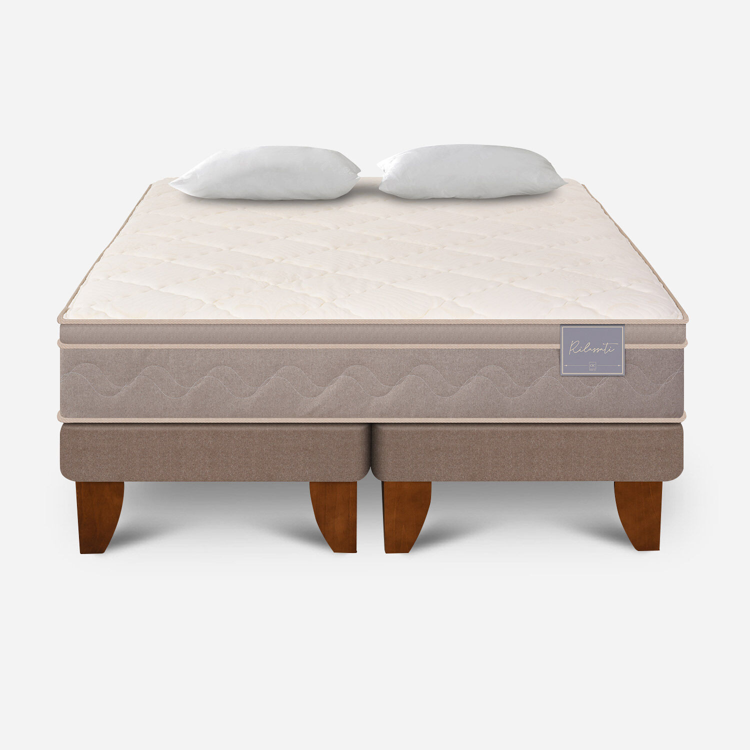Cama Europea 2 Plazas Rilassati Base Dividida + Almohada