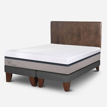 Cama Europea 2 Plazas Balance Base Dividida + Respaldo Baker