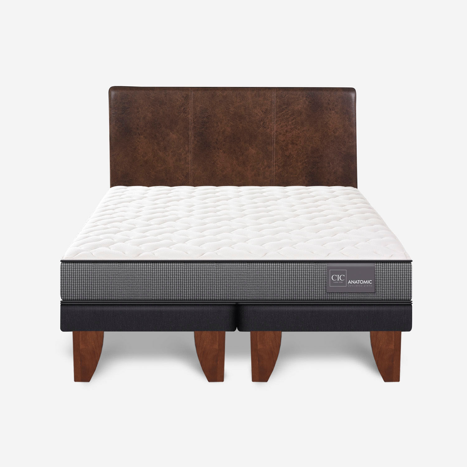 Cama Europea 2 Plazas Anatomic Base Dividida + Respaldo Baker