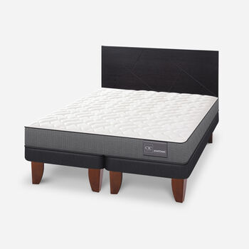 Cama Europea King Anatomic + Respaldo Villarrica Negro