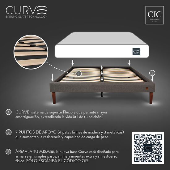 Cama Europea Curve 2 Plazas Super Premium + Set Tigris