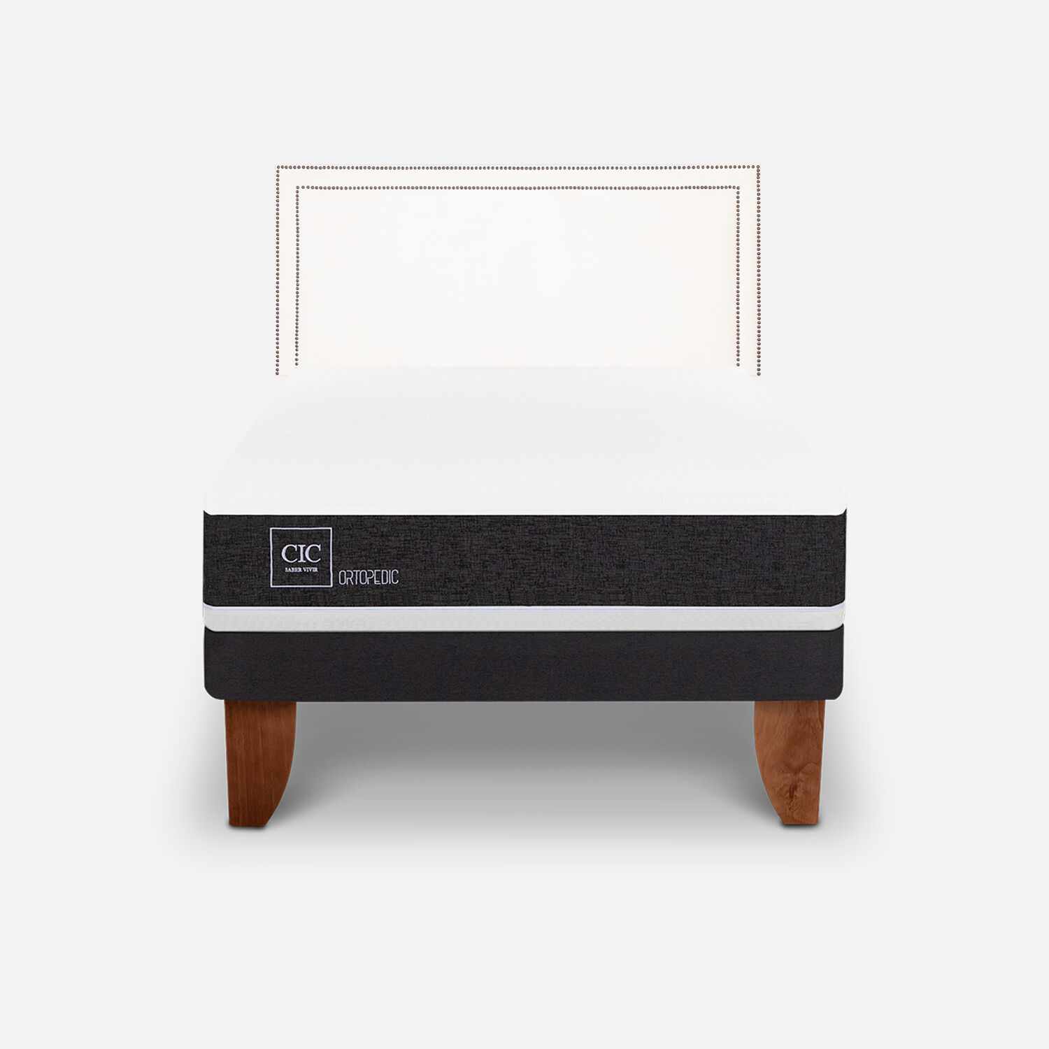 Cama Europea 1,5 Plazas Ortopedic + Respaldo Danubio