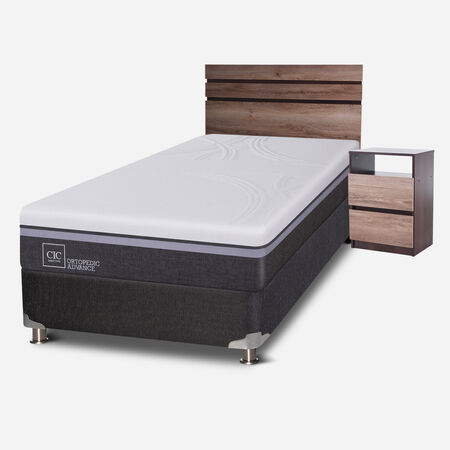 Box Spring 1,5 Plazas Ortopedic Advance 5 Zonas + Set Ares