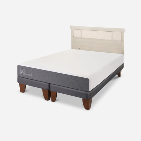Cama Europea King Smart + Respaldo Dublín Alpino