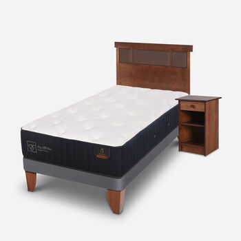 Cama Europea 1,5 Plazas Premium + Set Dubl&iacute;n Caramel