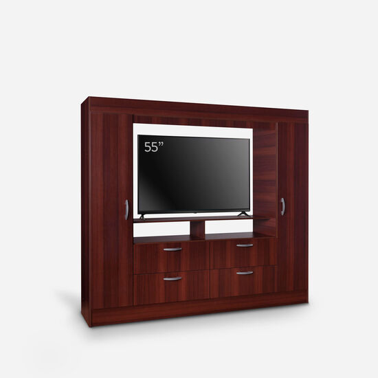 Clóset 2 Puertas 4 Cajones Baker TV 55" Chocolate