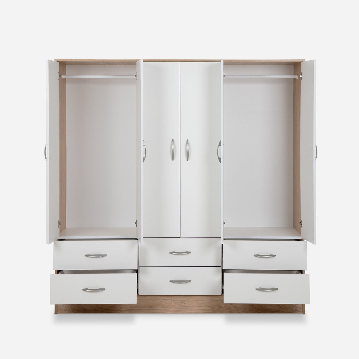 Clóset Maipo 6 Puertas 6 Cajones Olmo Blanco