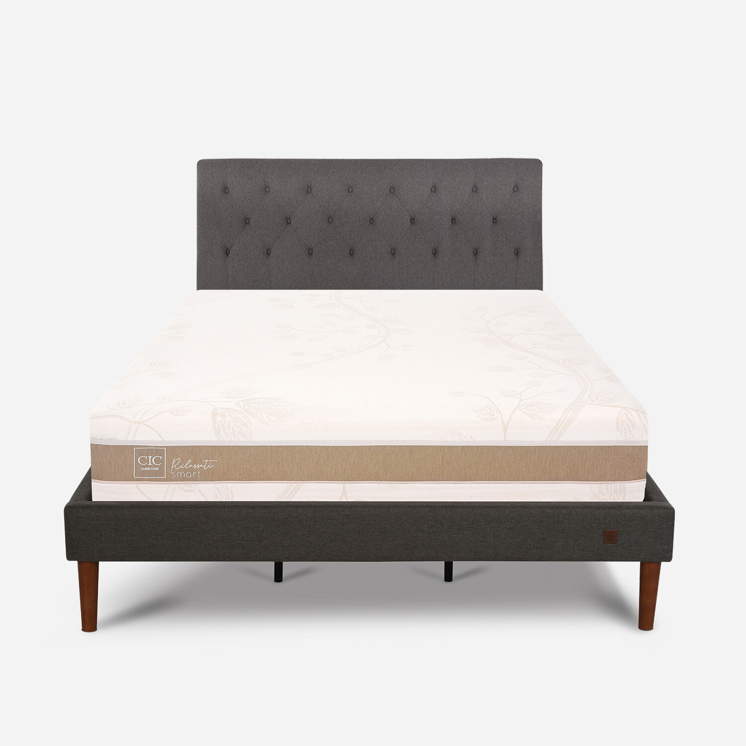 Cama Europea Curve King Rilassati Infinity + Respaldo Kavery 