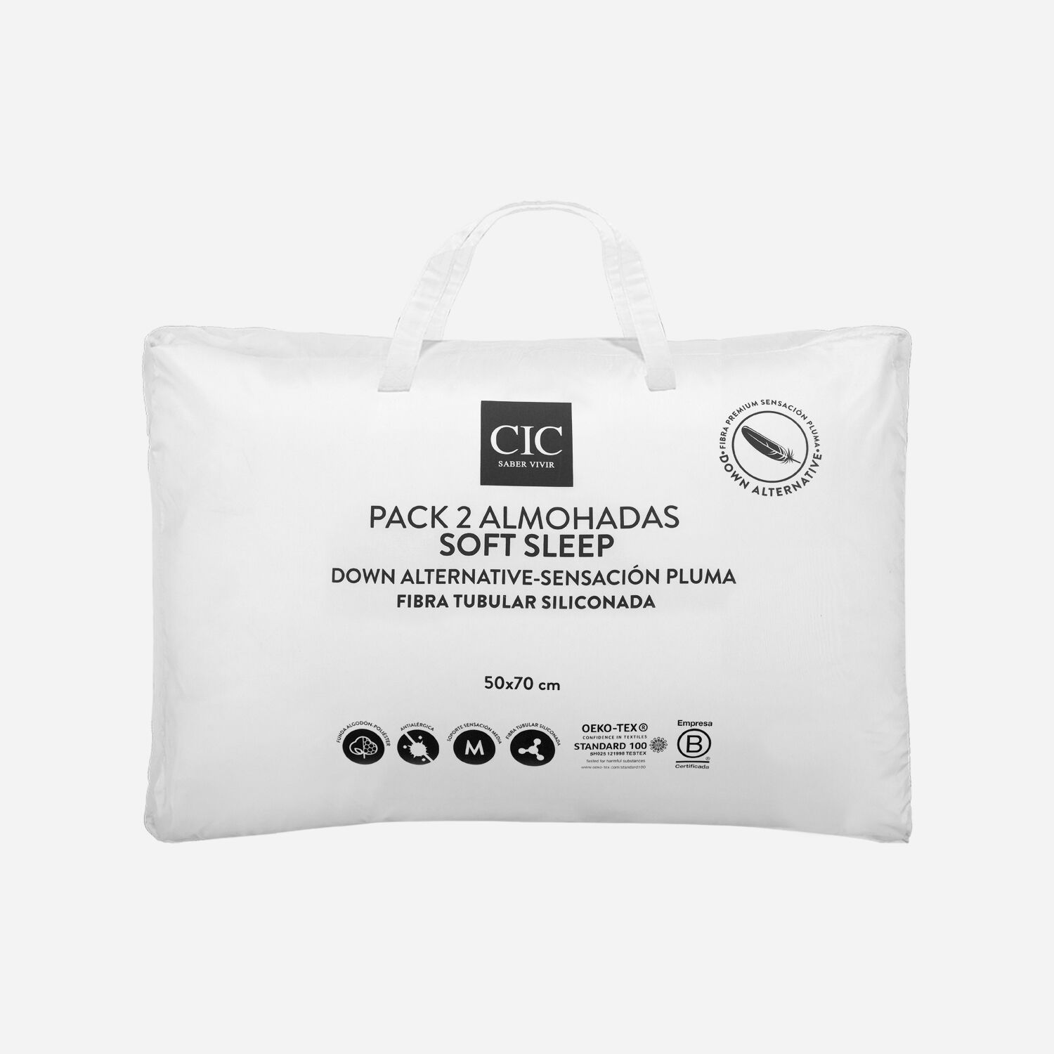 Pack 2 Almohadas Down Alternative Soft Sleep 50 X 70 cm