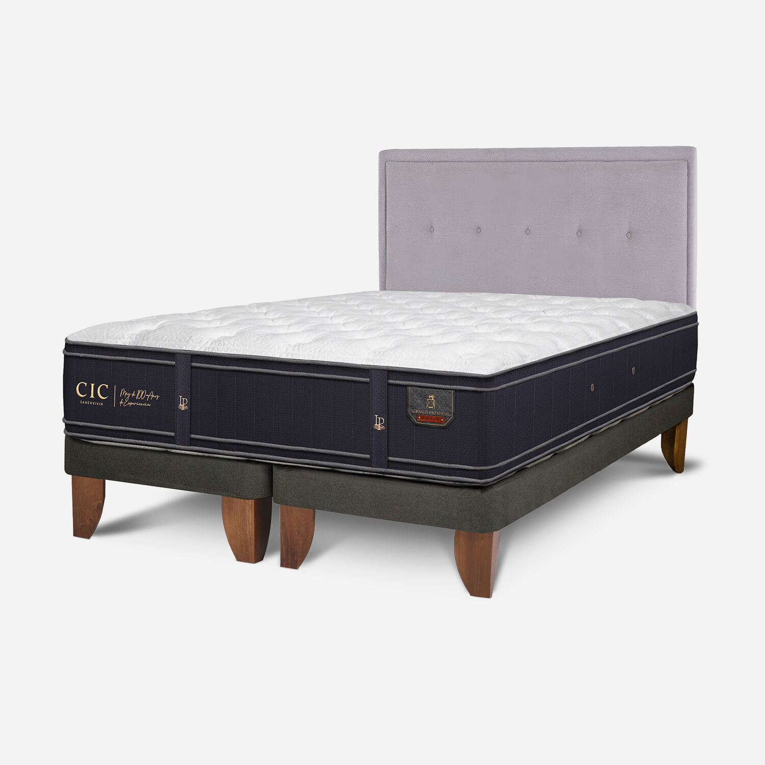 Cama Europea King Grand Premium + Respaldo Ganges