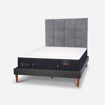 Cama Europea Curve 2 Plazas Premium + Respaldo Támesis