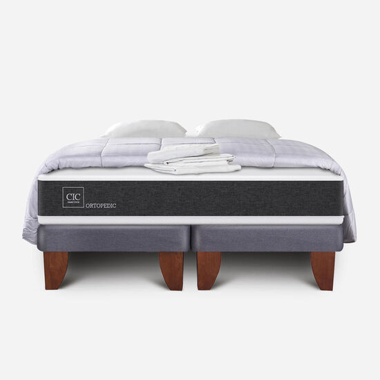 Cama Europea King Ortopedic + Almohadas + Plumón