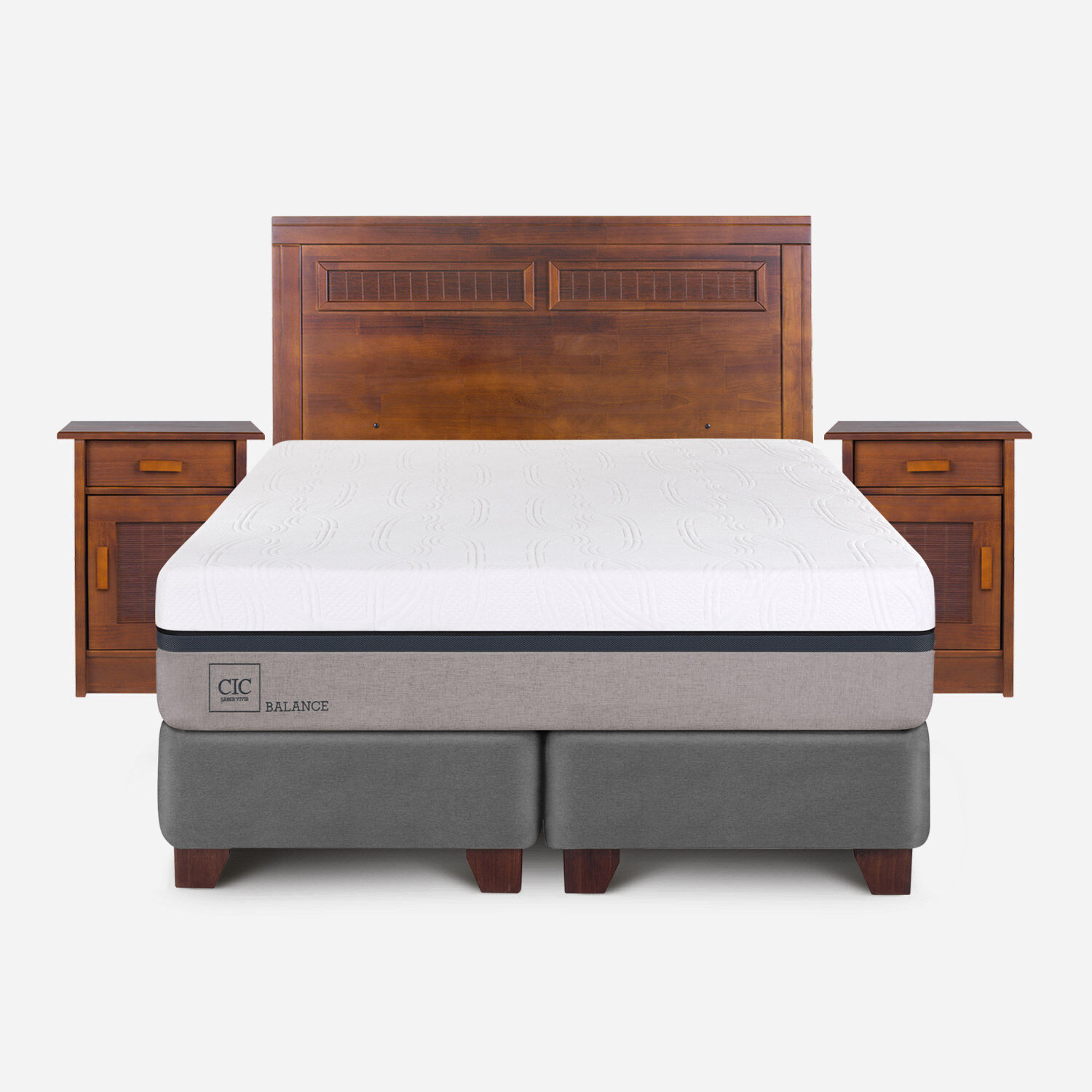 Box Spring King Balance + Set Mil&aacute;n Caramel