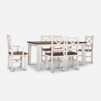 Comedor 4 Sillas 2 Sitiales Provenza Blanco