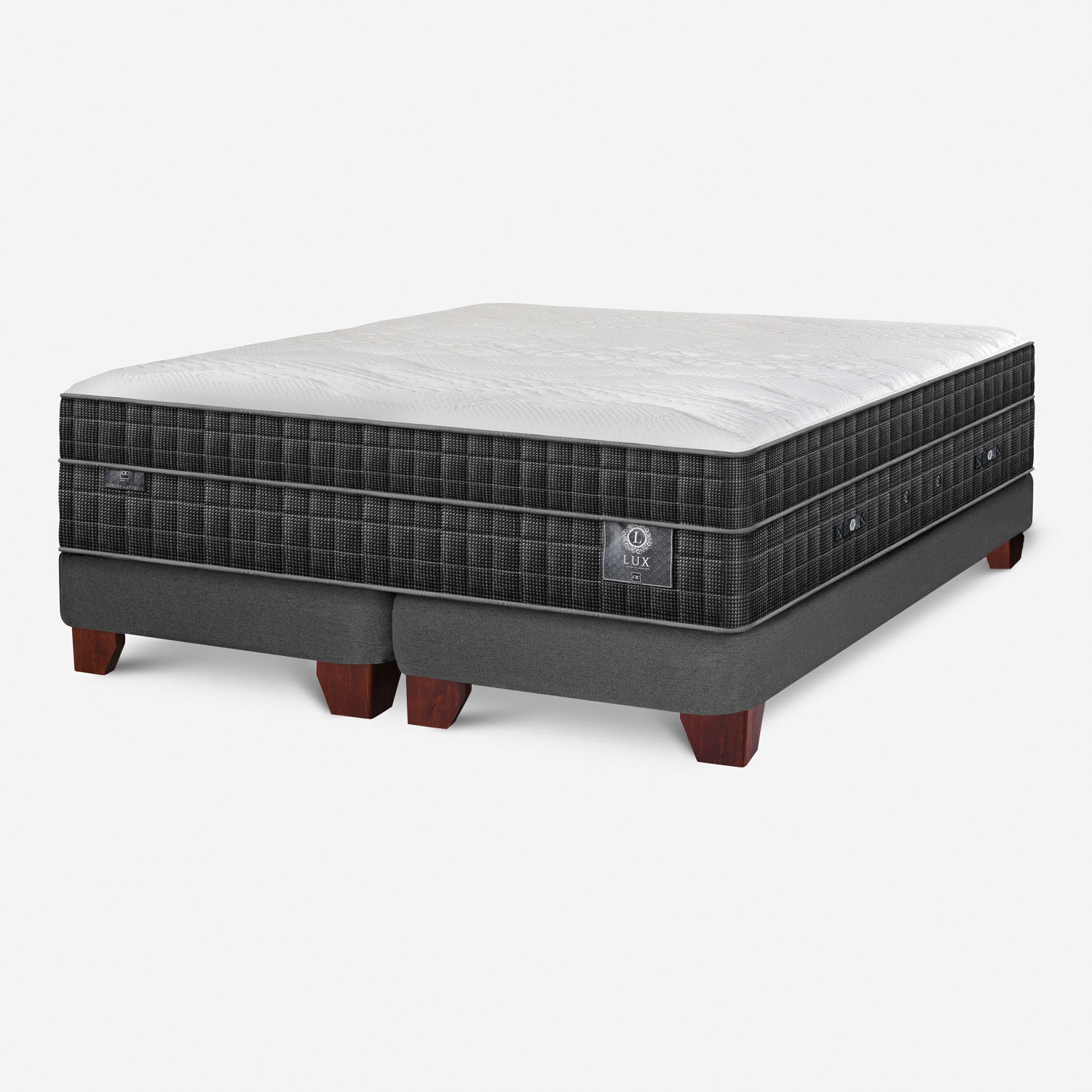 Cama Europea 2 Plazas Lux Base Dividida Baja