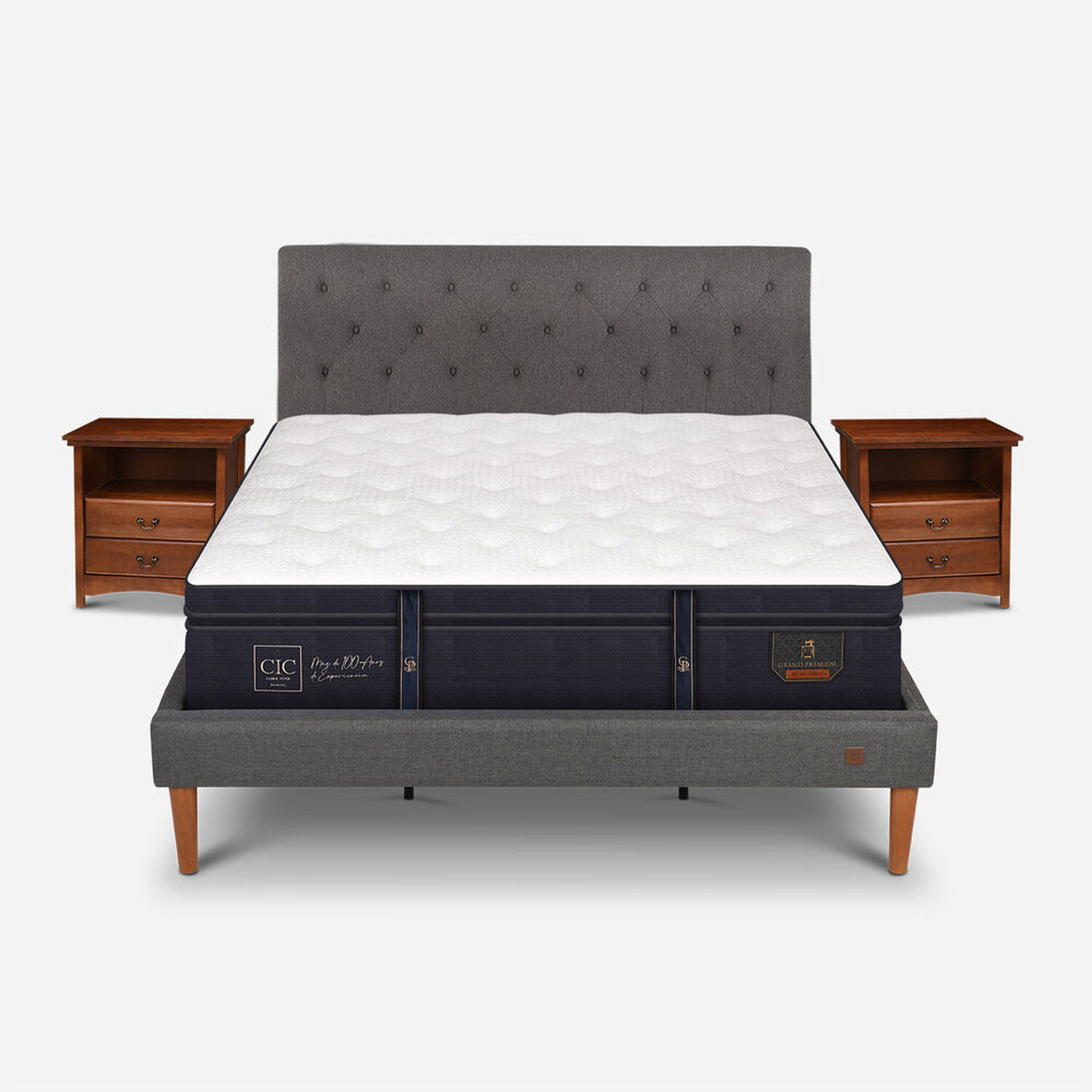 Cama Europea Curve King Grand Premium + Set Kavery