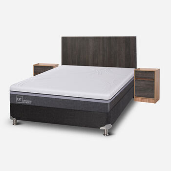 Box Spring 2 Plazas Ortopedic Advance Base Normal 5 Zonas + Set Espresso