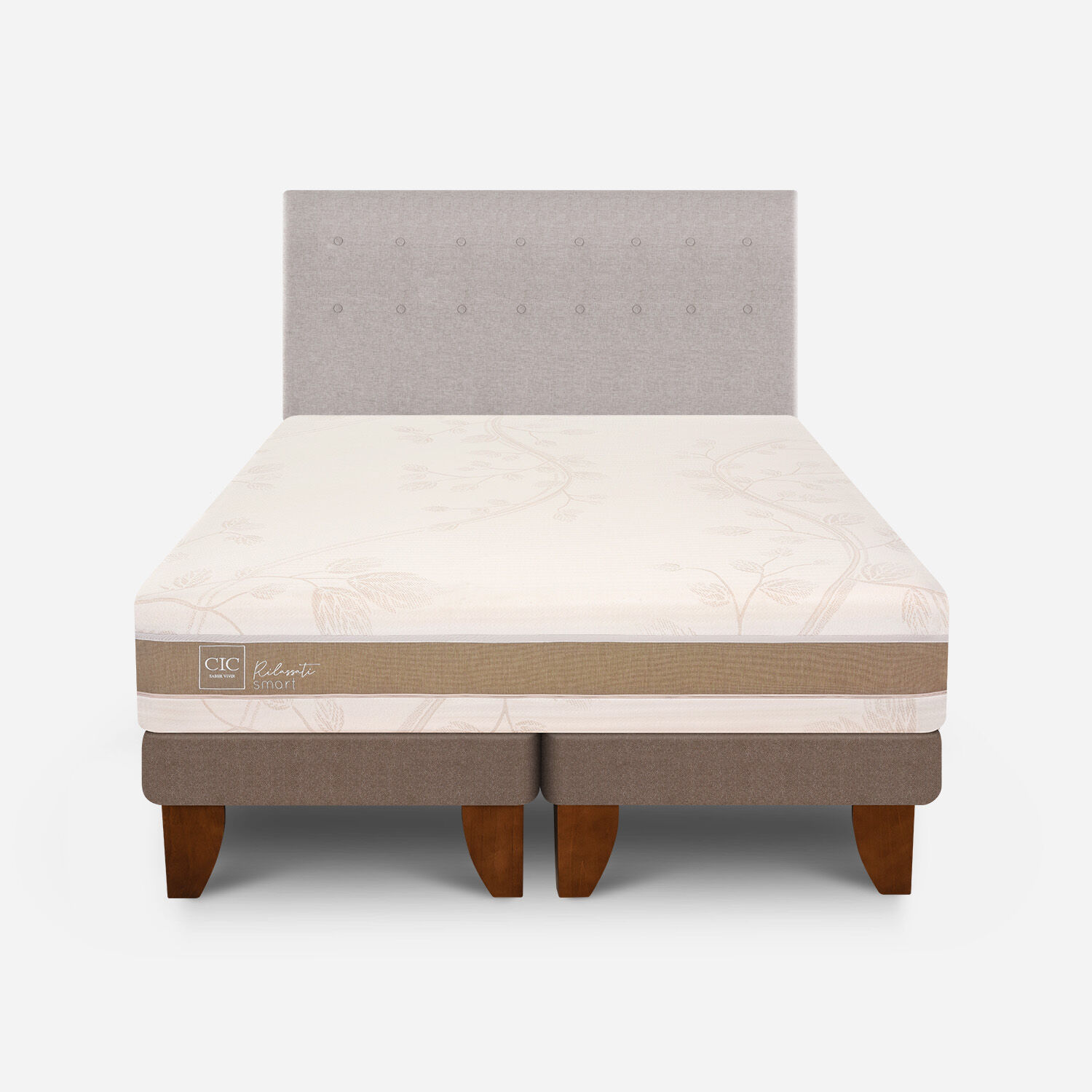 Cama Europea King Rilassati Infinity Base Dividida + Respaldo Tigris