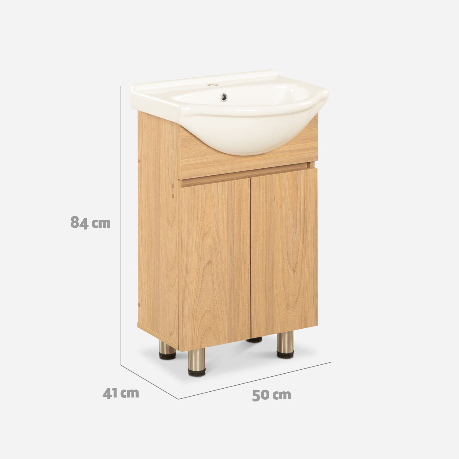 Vanitorio 2 Puertas Con Soportes Cannes Olmo 50 Cm.