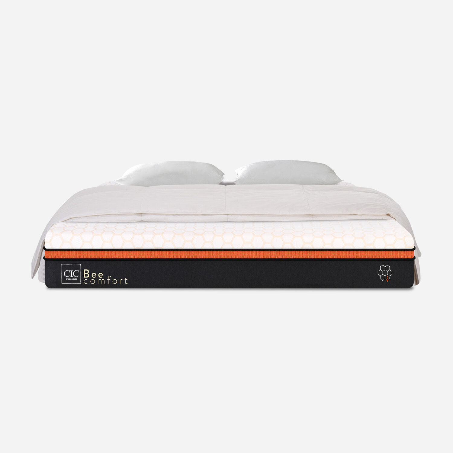 Colch&oacute;n 2 Plazas Bee Comfort 150x200 + Almohadas Viscoel&aacute;sticas + Plum&oacute;n