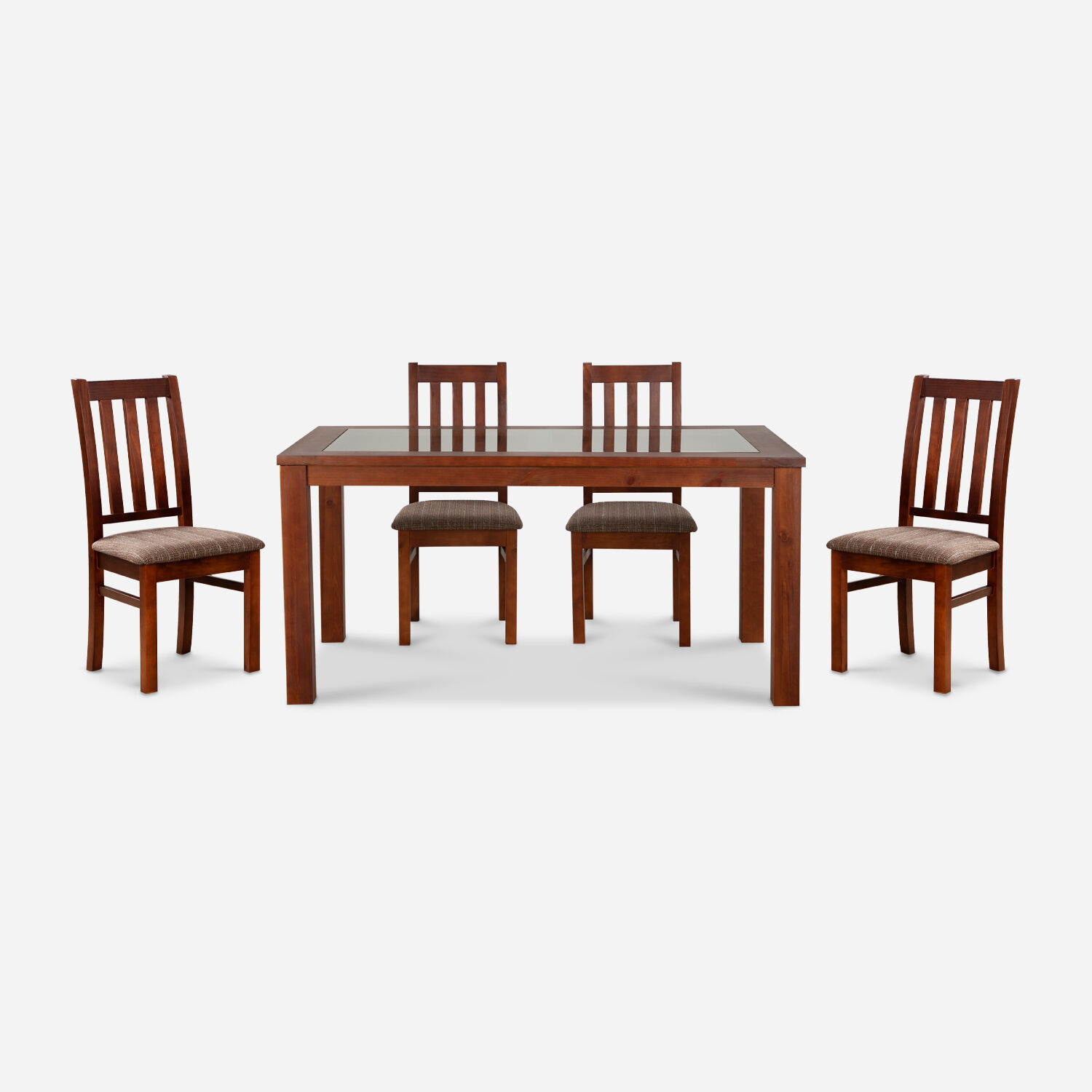 Comedor de Vidrio 6 Sillas &Ntilde;uble Caramelo