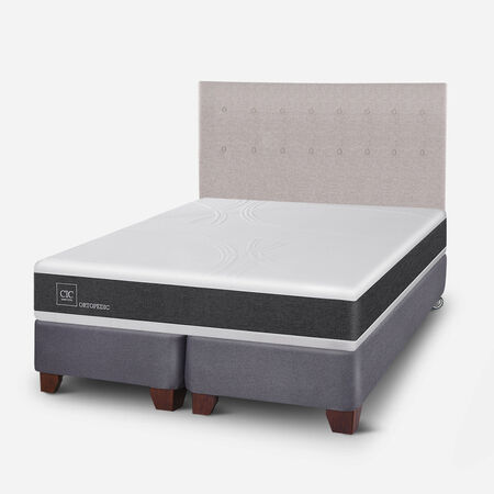 Box Spring King Ortopedic + Respaldo Tigris