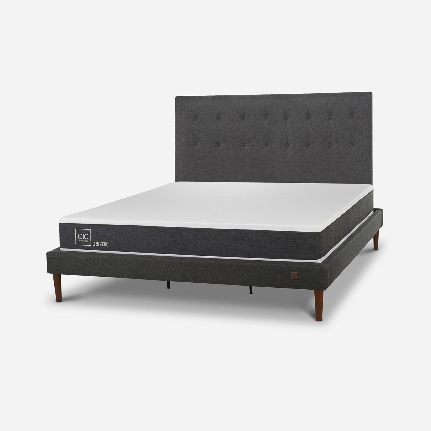 Cama Europea Curve King Ortopedic + Respaldo &Eacute;ufrates